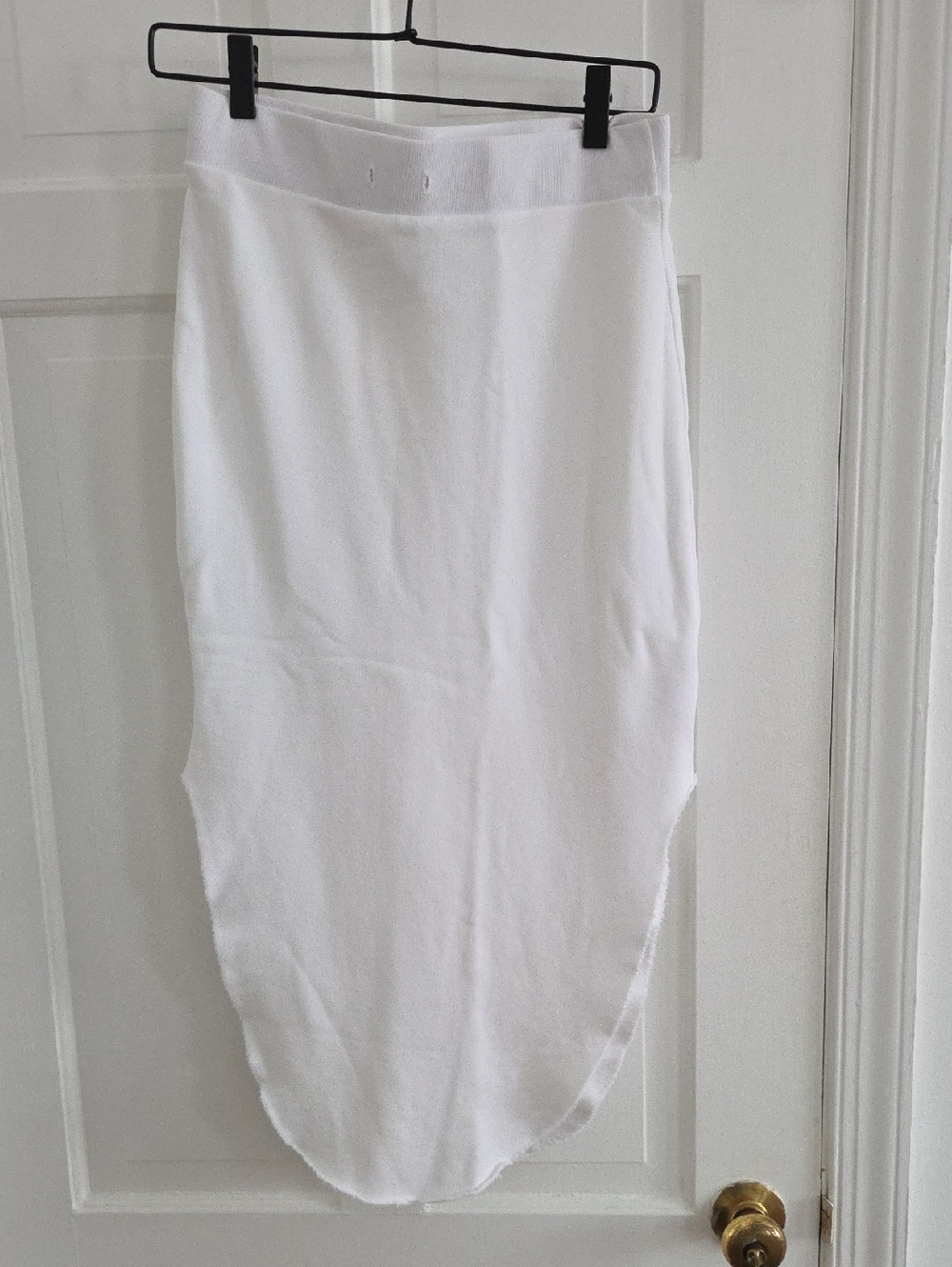 Frank & Eileen White High-Low Knit Skirt